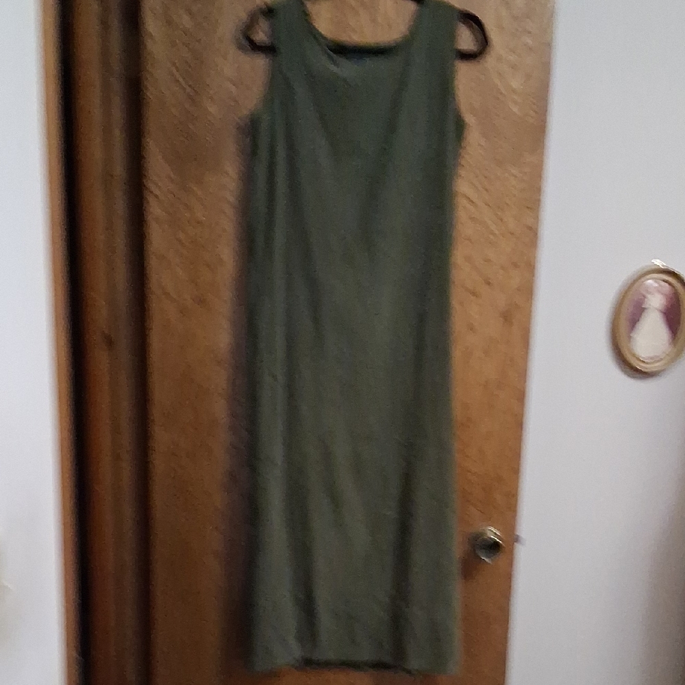 Jane Ashley Olive Green Sleeveless Dress